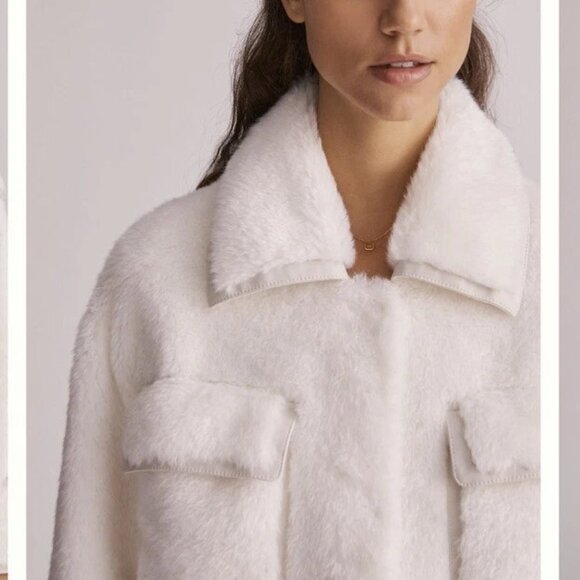 ANTHROPOLOGIE Maeve Cinched Faux Fur Coat, Size XS - Picture 6 of 6